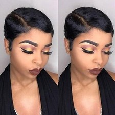 Short Pixie Lace Front Wig, Side Part, HD Lace, Pre-Plucked, Natural Color picture