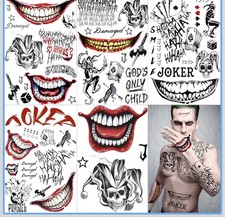 25 Sheets 3D Joker Temporary Tattoos Waterproof, Cartoon Patterns Lips picture