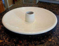 Ikebana Ware 11.5 inch server plate cream glaze Kenzan flower frog NEW picture