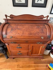 Antique Oak Cylinder Roll-Top Secretary Desk picture