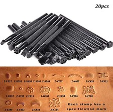Leather Stamps Tools Working Saddle Making Set Carving Craft Stamps Punch Tool picture