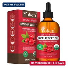 Yoken Organic Rosehip Seed Oil for Face, 100% Pure and Natural Cold Pressed Unre picture