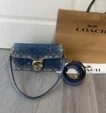 Coach Tabby Shoulder Bag 26 Regenerative Cotton Denim Crystal Signature CEN85 picture