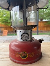 Vintage circa 1964 Sears Lantern Red And Black with Coleman Pyrex Globe picture
