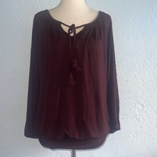 DELETTA Catch A Glimpse Blouse Sz Medium Top Shirt ModCloth Anthropologie picture