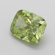CERTIFIED 2.07 Ct Natural Olive Green Diamond cushion Cut LOOSE VVS1/ 8.0 mm picture