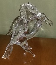 Large Signed Pino Signoretto Rearing Horse Sculpture Murano Glass Italy  picture