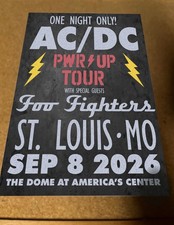 AC/DC September 8 2026 PWR UP Tour Foo Fighters St. Louis Promo Cardstock Poster picture