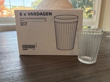 IKEA Vardagen Tumbler Water Glasses Clear Six- 7 oz 202.869.16 Brand New picture