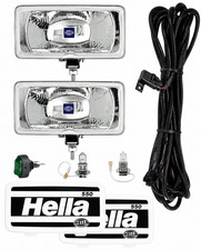 Hella 550 Series Clear Glass Lens Halogen Driving Lights Rectangular 7.6 x 3.7