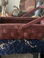 Primitive Barn Red  Grunged  Basket picture