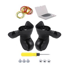 W041-2 2PCS Suitcase Caster 360 Degree Swivel Wheels Left Right w/Blotting for picture