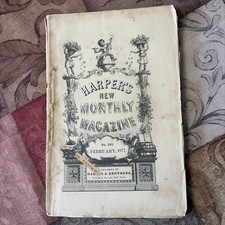 Antique Harper's New Monthly Magazine Feb. 1877 Brooklyn History Hodgson Burnett picture