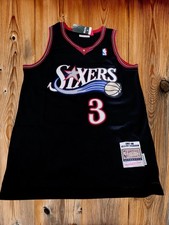 Allen Iverson Jersey #3 Philadelphia 76ers Throwback Jersey Men's Black picture