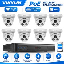 VIKYLIN 16CH NVR 8 PoE Security IP Camera System CCTV Lot Outdoor Night Vision picture