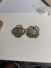 Vintage Paolo Gucci Statement Coin Pierced Post Earrings 1980s Runway Jewelry picture