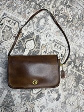 Rare NYC Vintage Coach Convertible Clutch 9635 Mahogany Brown Leather USA 80s picture