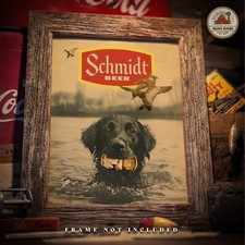 Vintage Schmidt Beer Can Art Print Advertising Sign Breweriana Hunting Artwork picture