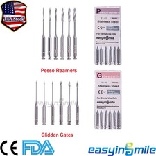 10Pks Dental Endo Pesso Reamers/Glidden Gates Spiral Root Canal Drill 32MM #1-#6 picture