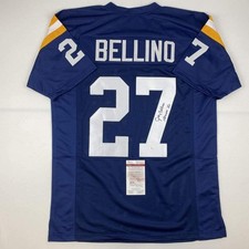 Autographed/Signed JOE BELLINO Heisman 60 Navy Blue Jersey JSA COA Auto picture