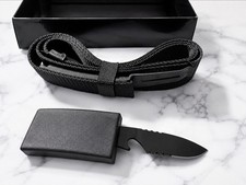 Mens Utility Belt with Knife Sheath Serrated Blade Nylon Camping Hiking Outdoor picture