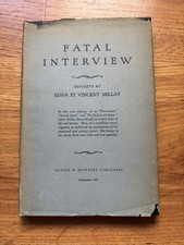 Fatal Interview Edna St Vincent Millay 1931 1st Ed HC DJ Poetry picture