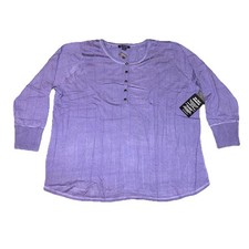 NWT Roamans Women's Drop Needle Henley Lightweight Sweater Knit Lavender, Sz 2X picture