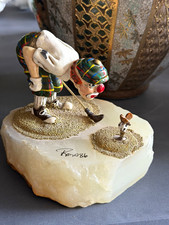 Vintage Ron Lee Clown Golfer Figurine Signed 1986 Golf Sculpture picture