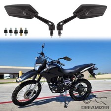 Pair Black Motorcycle Rearview Side Mirrors For Hawk 150cc 250cc 450cc Dirt Bike picture
