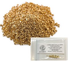 5 gram Refined Pure 24K Gold .9999+ Fine Gold Grain Shot Casting picture