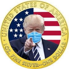 RARE 6pc USA TRUMP PRESIDENT COVID CORONAVIRUS Silver Eagle Walking Liberty 2020 picture