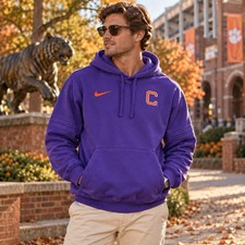 Nike Clemson Tigers Hoodie Mens M Purple Football DZ8822-566 Fall 2023 Sideline picture
