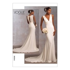 Vogue 1032 Sz 12-16 Elegant Dress Slimming Floor Length Plunging Deep V Pattern picture