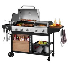 Royal Gourmet Premium Gas Grill and Pizza Oven Combo, with Side Burner picture