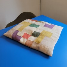 1920/30s Bauhaus Modernist Geometric Hand Embroidered Down Filled Pillow picture