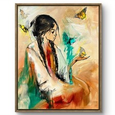 TITA PAINTZ Beautiful Girl Surrounded by Butterflies Original Handmade 11x14 Art picture