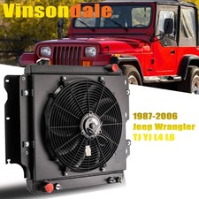 Upgrade 3 Rows Radiator+Shroud Fan For 1987-2006 05 Jeep Wrangler TJ YJ L4 L6 picture