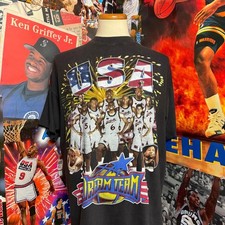 Vintage 90s USA Olympic Dream Team NBA Bay Club Rap Tee Sz 3XL picture