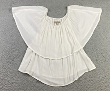Anthropologie Holding Horses Smocked Soft White Flowy Blouse Size XS EXC picture