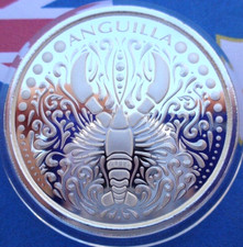 2018 Anguilla LOBSTER $2 Eastern Caribbean BU coin .999 fine silver picture