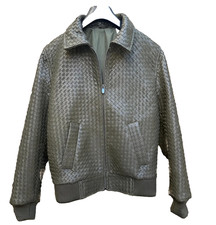 Personalized Bespoke Men’s Coat Intrecciato Custom Leather Jacket picture