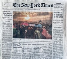 MARCH 22, 2021  NY TIMES MISSED CHANCES TO SHARE VACCINE•WISC SEN JOHNSON *MINT* picture