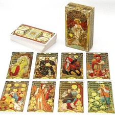 78pcs/Set-golden Art Nouveau Tarot tarot card board game, Golden Art Unzipping c picture