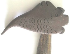 ANTIQUE CLAW HAMMER FISH SHAPE FIGURAL UNUSUAL RARE TOOL picture
