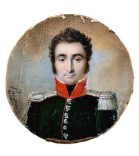 Antique Napoleonic French Miniature Painting Portrait Gouache 19thC Pasquier picture