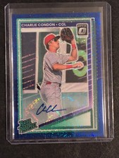 Charlie Condon 2025 Donruss Optic FOTL Blue Glitter Prizm Auto 1/3 SSP BOOKEND  picture