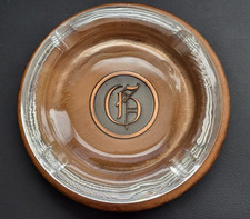 Vintage 1960s Hyde Park Solid Walnut HEAVY Ashtray MCM picture