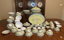 Early 1900s 56 Pieces Chinese Porcelain Mun Shou Dishes picture