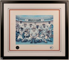 Vintage Cincinnati Reds Signed Looney Tunes Lithograph 