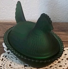 New Dark Green Satin or Frosted Glass 